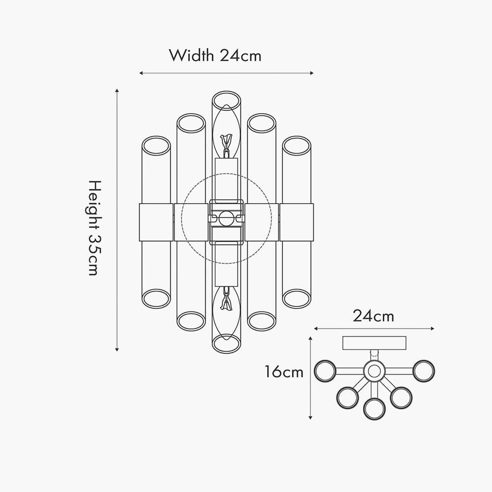 In Stock - Amelia Antique Brass & Glass Wall Light 