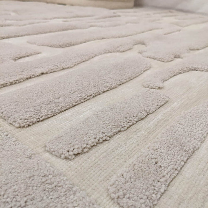 In Stock - Amore Ivory Textured Abstract Rug 120 x 170cm Textiles 