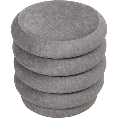 In Stock - Amreli Curved Grey Upholstered Stool Furniture 