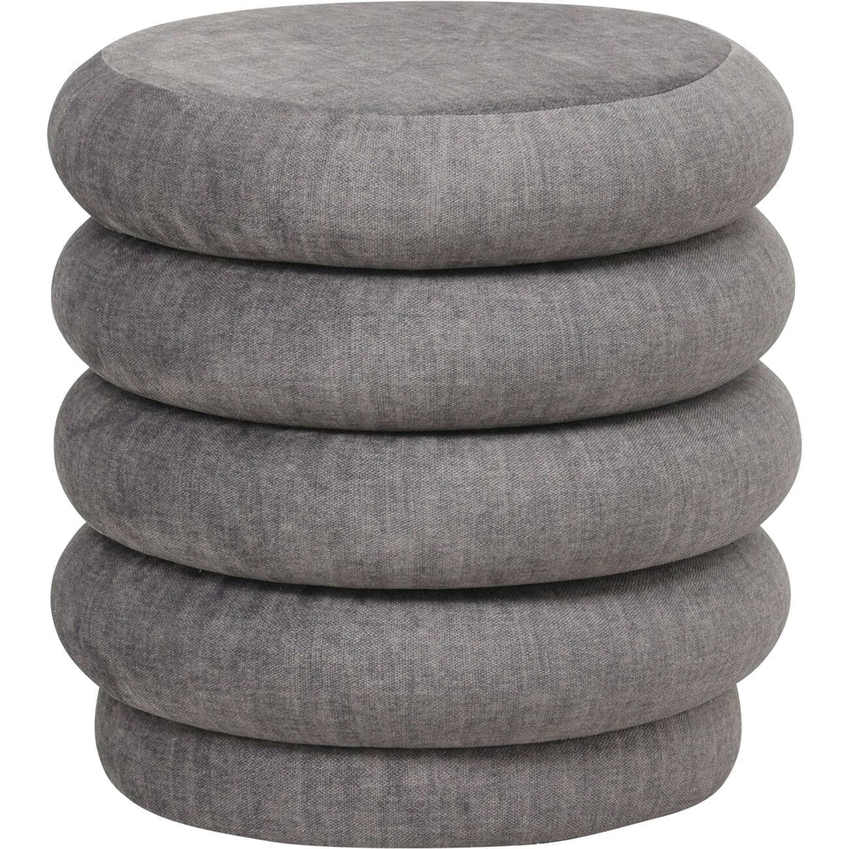 In Stock - Amreli Curved Grey Upholstered Stool Furniture 