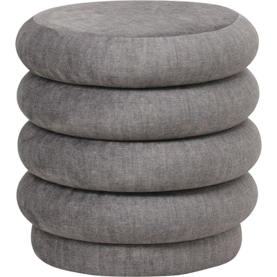 In Stock - Amreli Curved Grey Upholstered Stool Furniture 