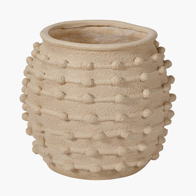 In Stock - Arya Large Beige Bobble Effect Decorative Planter 