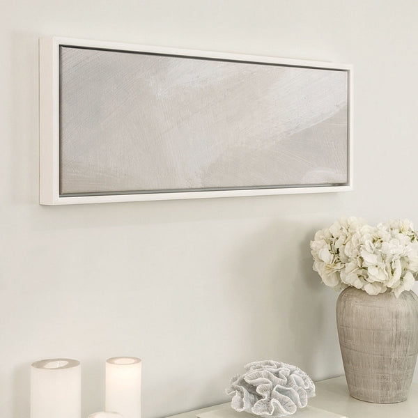 In Stock - Aurelie Neutral Abstract Canvas Wall Art - 90 x 30cm - White Frame Accessories 