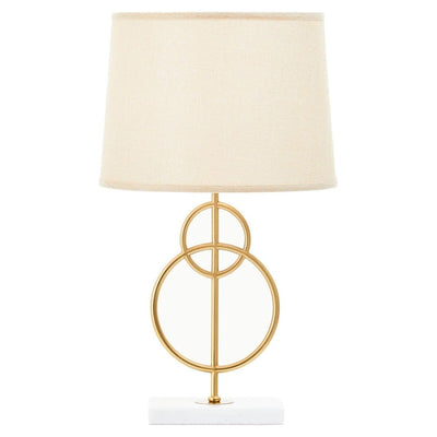 In Stock - Bellagio Gold Circles Table Lamp with Marble Base Lighting 