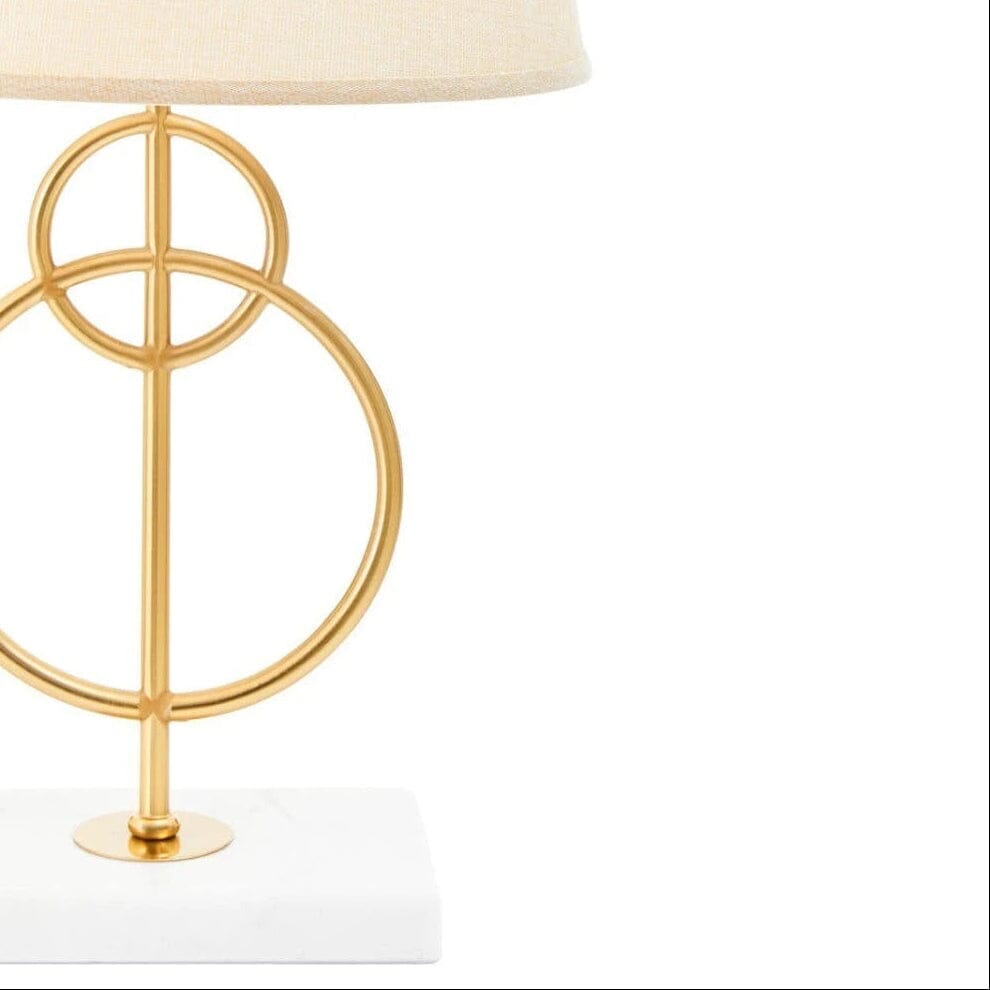 In Stock - Bellagio Gold Circles Table Lamp with Marble Base Lighting 
