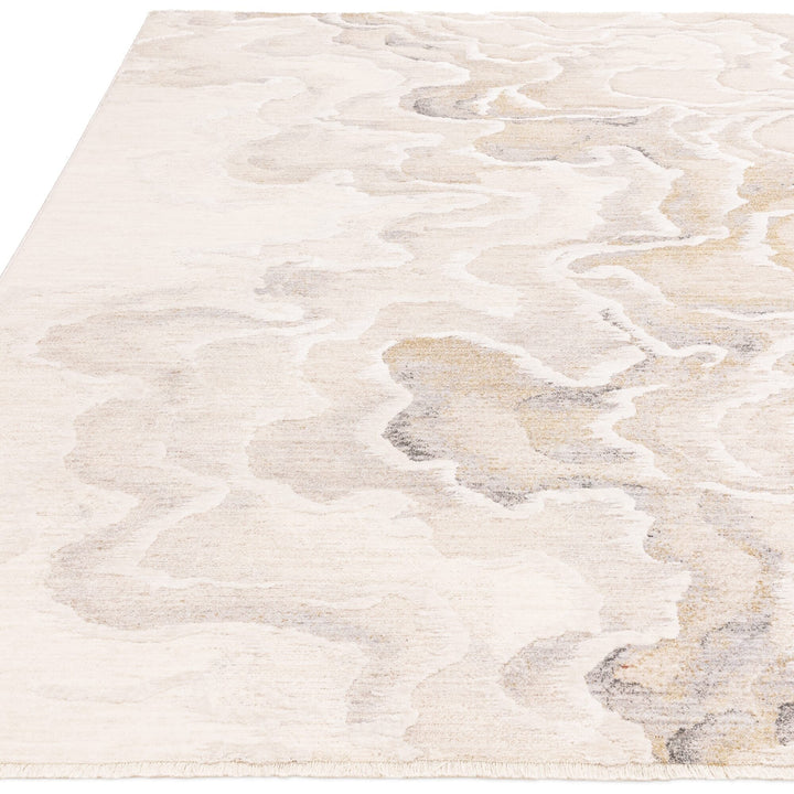 In Stock - Casablanca Neutral Luxury Metallic Marble Effect Rug - 120x180cm 