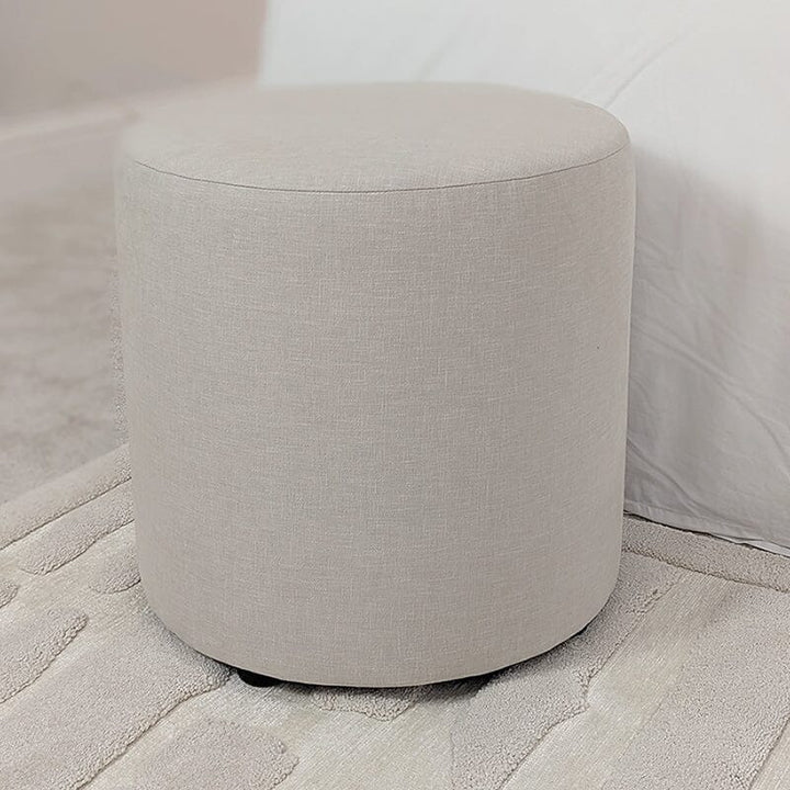 In Stock - Chambray Oyster Round Stool 