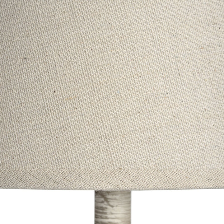 In Stock - Chatsworth Tall Wooden Thin Table Lamp with Neutral Shade 