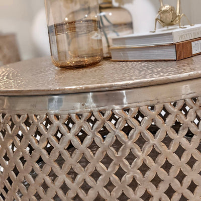 In Stock - Duvali Gold Round Side Table 