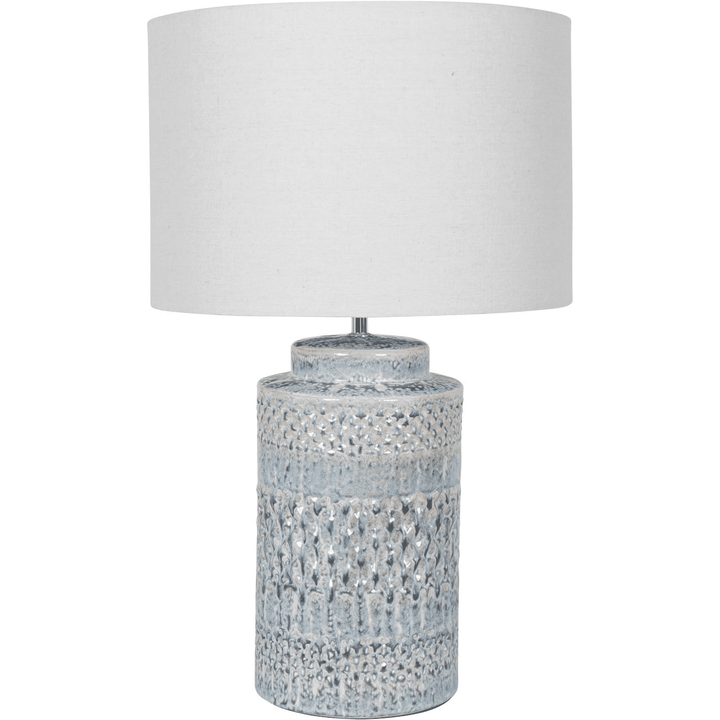 In Stock - Edita Blue & White Ceramic Table Lamp 