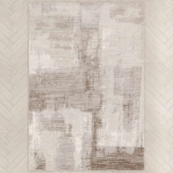 In Stock - Envie Neutral Abstract Patterned Rug- 80 x 150cm 