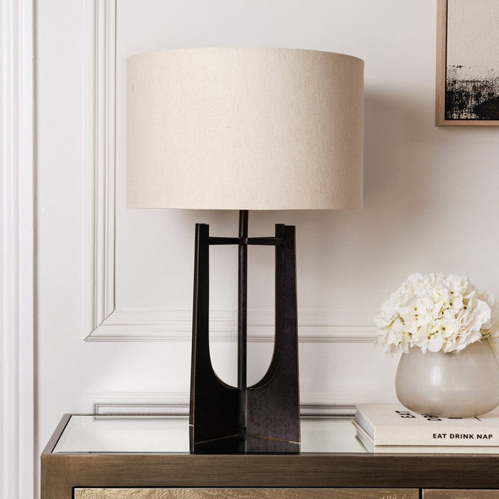 In Stock - Evelyn Hammered Bronze Table Lamp Lighting 