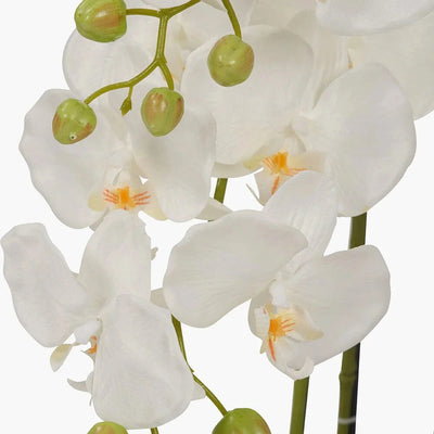 In Stock Floor Standing White Faux Potted Orchid Decorative Floral Accessories 