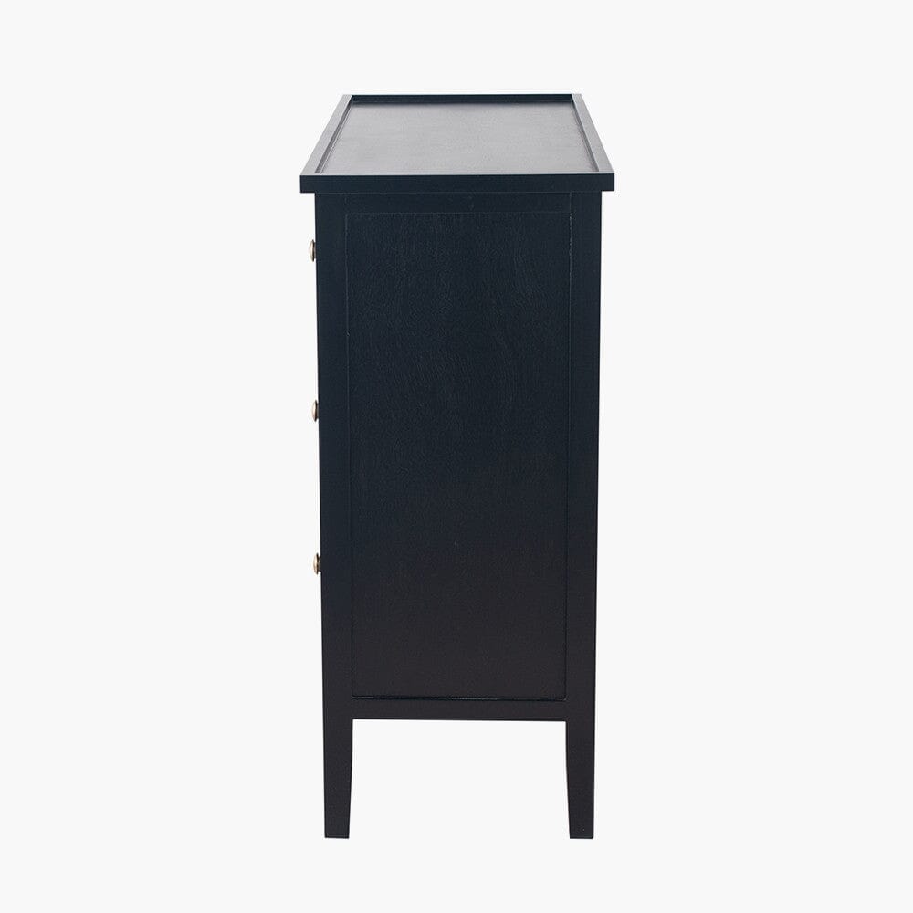 In Stock - Henrik Black 4 Drawer Chest with Gold Handles Furniture 
