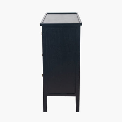 In Stock - Henrik Black 4 Drawer Chest with Gold Handles Furniture 