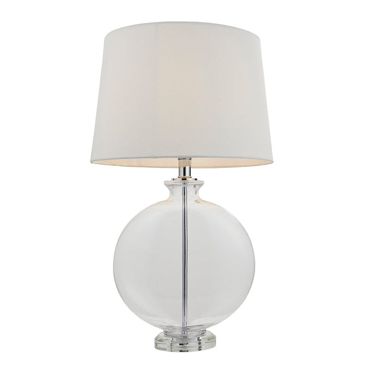 In Stock - Hiero Glass & Silver Table Lamp Lighting 