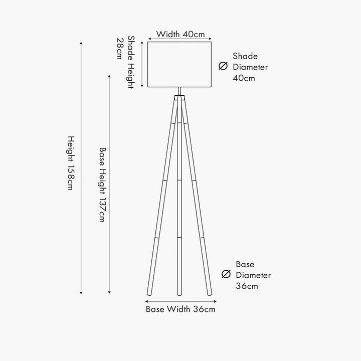 In Stock - Houston Gold Metal & Brown Wood Tripod Floor Lamp 