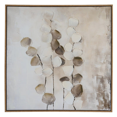 In Stock - Ila Neutral Leaf Print Framed Canvas Wall Art 