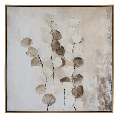 In Stock - Ila Neutral Leaf Print Framed Canvas Wall Art Accessories 