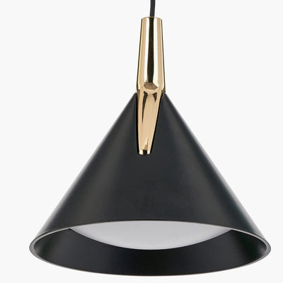 In Stock - Imogen Matt Black & Gold 3 Drop Round Pendant Ceiling Light Lighting 
