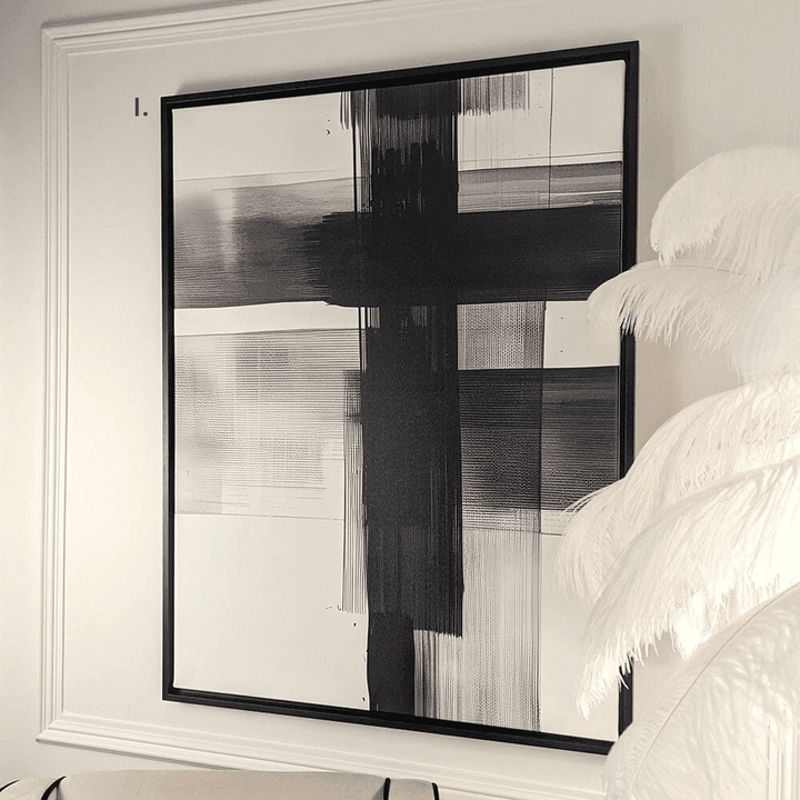 In Stock - Jackson Large Monochrome Framed Canvas Wall Art I - 100 x 75cm Accessories 