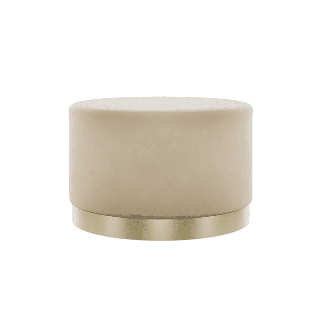 In Stock - Jaycee Beige & Gold Large Round Stool 
