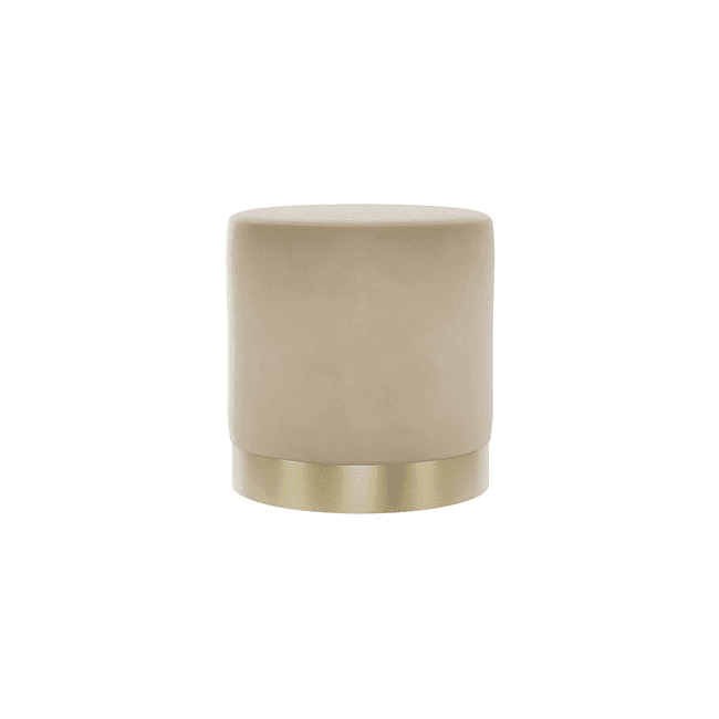 In Stock - Jaycee Beige & Gold Medium Round Stool Furniture 