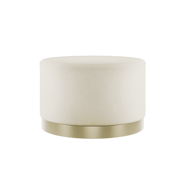 In Stock - Jaycee Cream & Gold Large Round Stool 