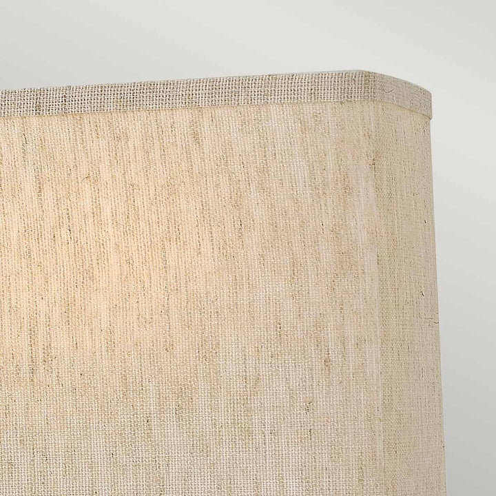In Stock - Jennifer Brushed Brass 2 Light Wall Light with Linen Shade 