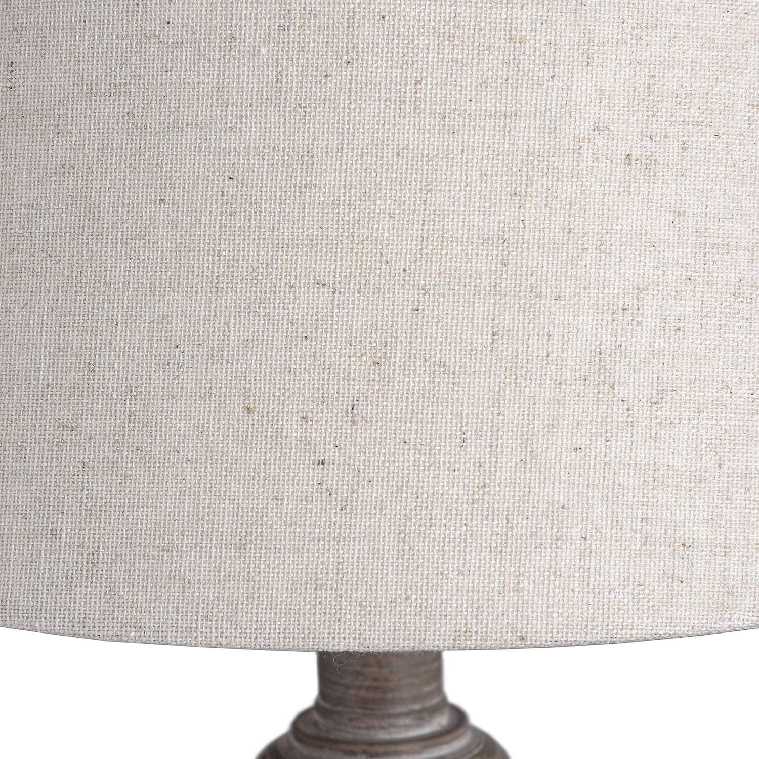 In Stock - Kenwood Washed Wood Table Lamp with Neutral Shade Lighting 