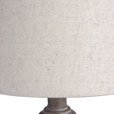 In Stock - Kenwood Washed Wood Table Lamp with Neutral Shade Lighting 