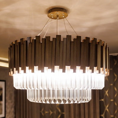 In Stock - Legacy Premium Bronze & Glass Large Chandelier Lighting 