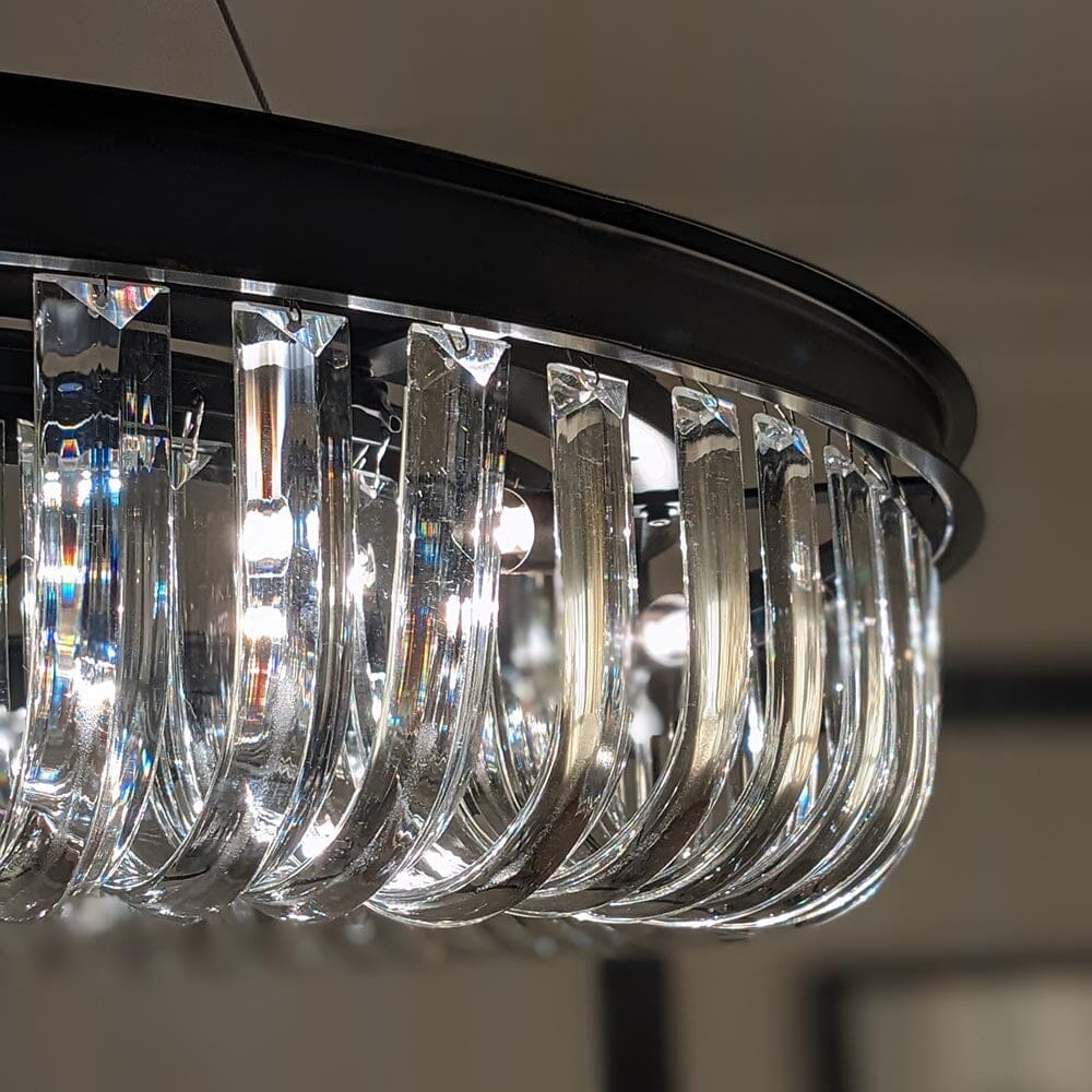 In Stock - Lenora Luxury Black Halo Pendant Chandelier 