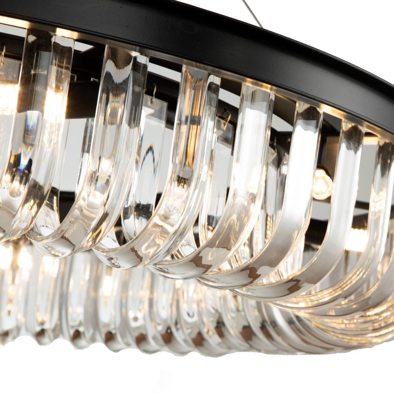 In Stock - Lenora Luxury Black Halo Pendant Chandelier 