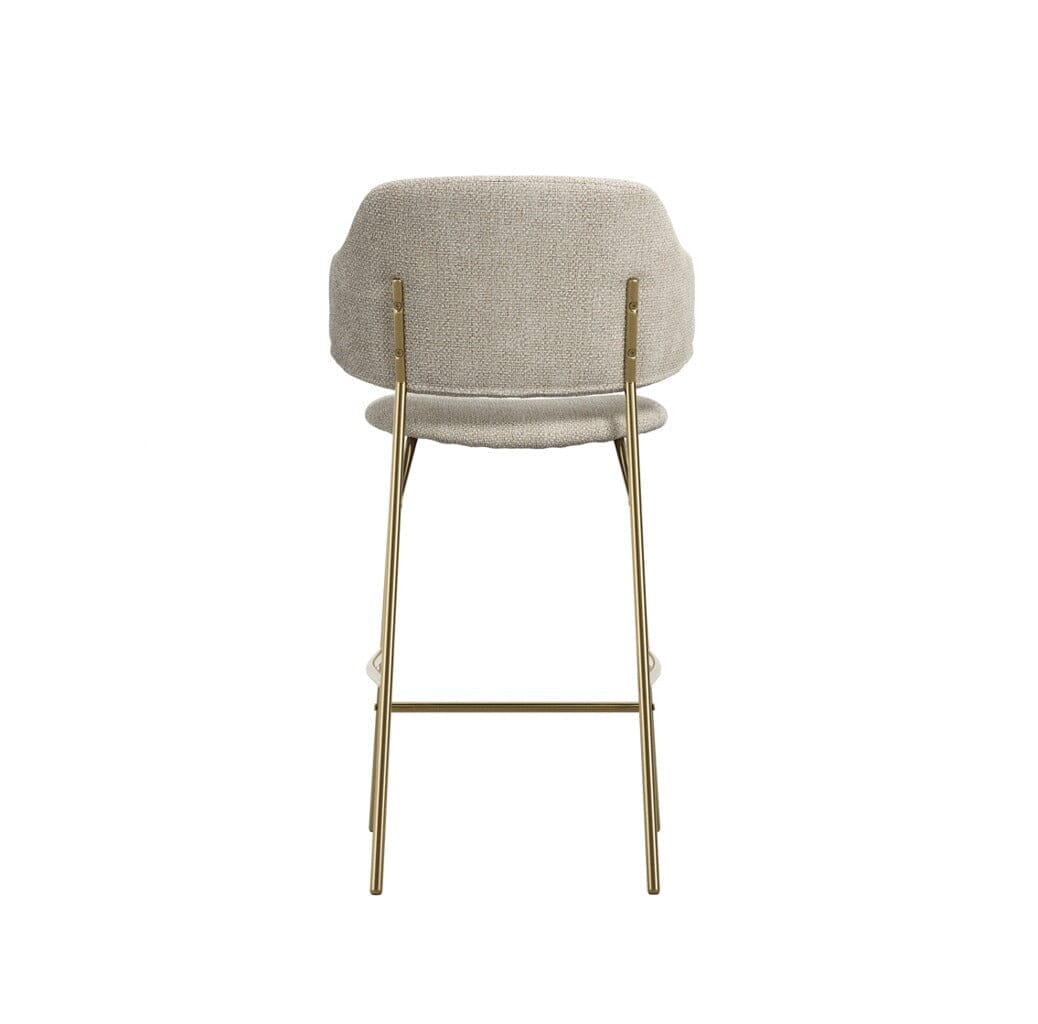 In Stock - Libbie Beige & Gold Bar Stool Furniture 