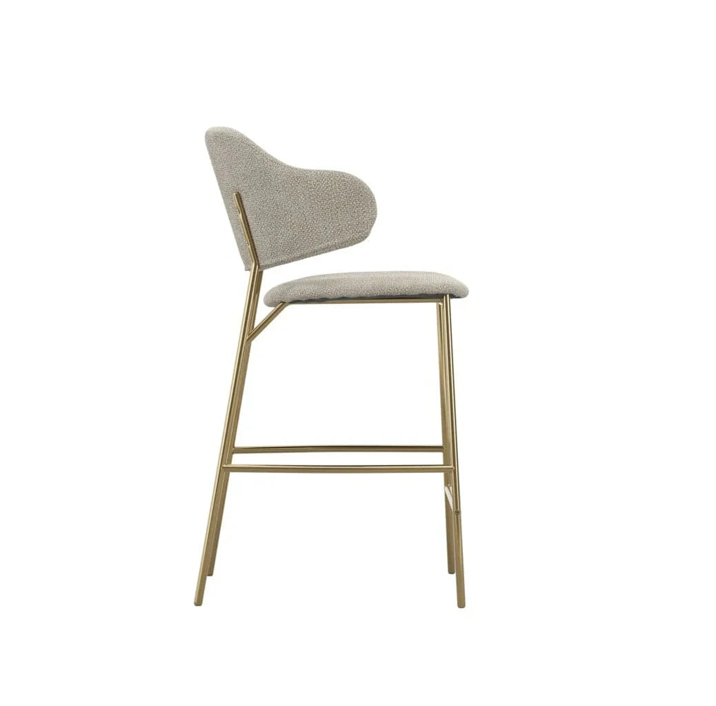 In Stock - Libbie Beige & Gold Bar Stool Furniture 