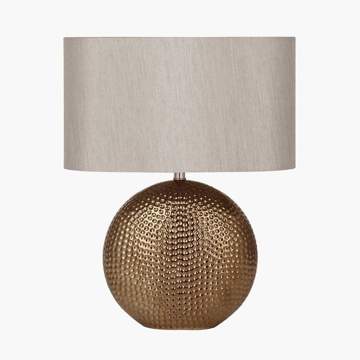 In Stock - Lucinda Bronze Hammered Rounded Table Lamp Lighting 