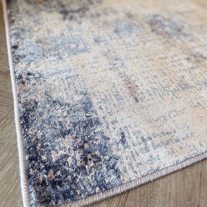 In Stock - Margo Blue & Cream Abstract Rug - 119 x 180cm Textiles 