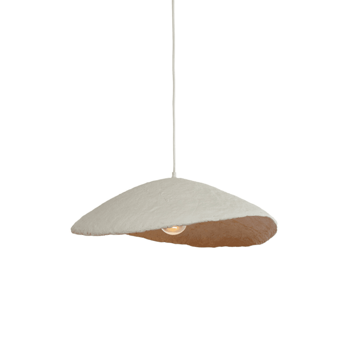 In Stock - Montrose Large Cream & Antique Brass Organic Ceiling Light Lighting 
