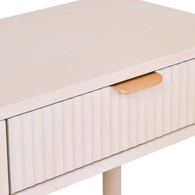 In Stock - Nydia Cream Ribbed 2 Drawer Console Table Furniture 