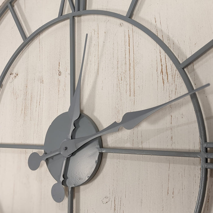 In Stock - Porter Distressed White Wash Round Wall Clock Accessories 