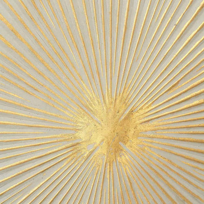 In Stock - Raye White & Gold Sunburst Style Wall Art 