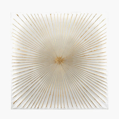 In Stock - Raye White & Gold Sunburst Style Wall Art 