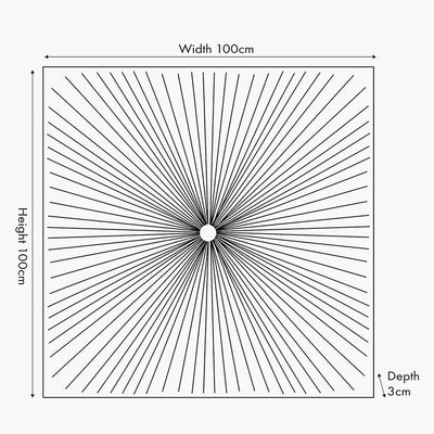 In Stock - Raye White & Gold Sunburst Style Wall Art 