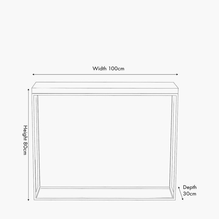In Stock - Robyn Beige Granite & Gold Square Console Table Furniture 