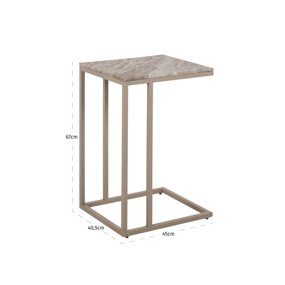 In Stock - Sylvaine Taupe & Marble Sofa Table Furniture 