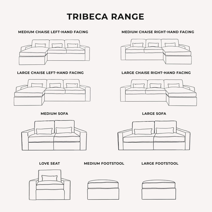 In Stock - Tribeca Cream Velvet Large Chaise End Sofa - Right Hand Facing MTO Sofa 