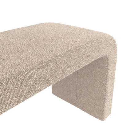 In Stock - Valiona Cream Boucle Curved Bench Furniture 