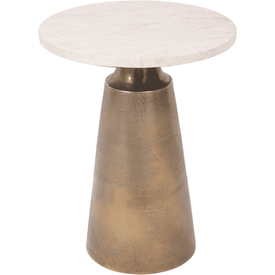 In Stock - Valiona Gold & Marble Side Table Furniture 
