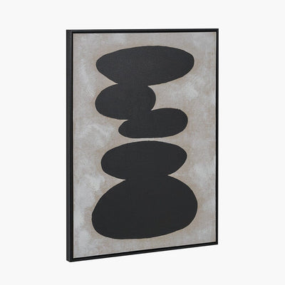 In Stock - Velvyn Black & Natural Stone Design Canvas Wall Art Accessories 